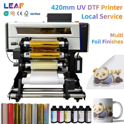 Leaf Factory Price Uv Dtf Printer With Laminator All-in-one A2 42cm Uv Dtf Desktop Sticker Printer