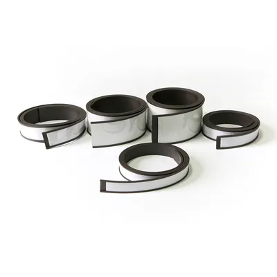 Customize Extrusion Rubber Magnet Strips Special C-Profile Magnetic Strips with Paper and Transparent Tape