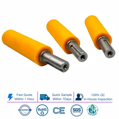 Steel Shaft Wear Resistant PU Coated Roller for Industrial Conveyors PU Roller