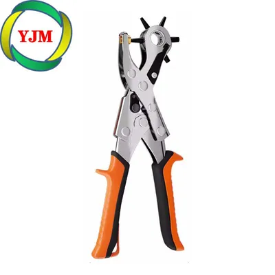 Round Pass Type Single-Hand Single-Hole Clipboard Paper Hole/Belt Hole Punch with Plastic Handle for Study/Office/Factory
