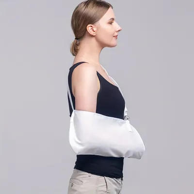 Simple White Cotton Forearm Sling Breathable Arm Support Sling for Fracture & Sprain Recovery