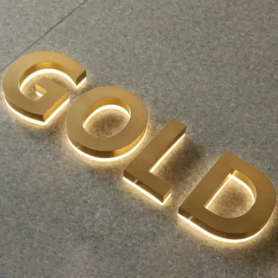 Golden Backlit Outdoor Channel Letters for Jewelry Store