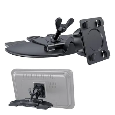 CD Slot Mount for Carplay Screen-Secure 4-Button Lock, 360° Rotation