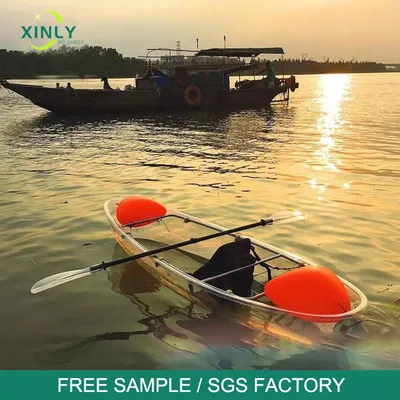 Aluminium Frame Flat Edge Transparent Boat 2 Persons PC Material Fishing Kayak for Entertainment