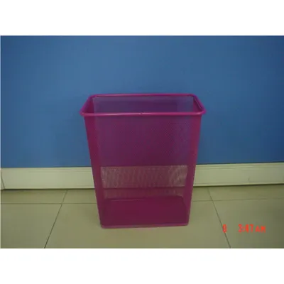 Paper Basket Trash Bin Round Metal Mesh Waste Bins Trash Can Dustbin Wastebasket Garbage Bin