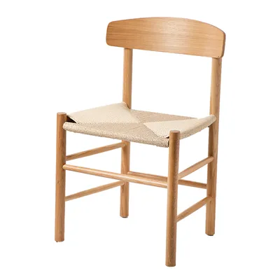Medieval Style Retro Style Rope Woven Furniture Wooden Dining Chair with Backrest