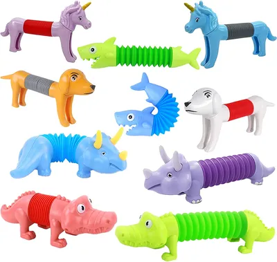 Newest Stretch Pipe Animals Fidget Pop Tube Toy for Kids