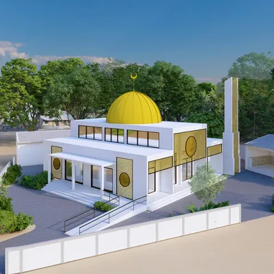 Prefabricated Home Light Metal Church Building Steel Structure Mosque with Dome