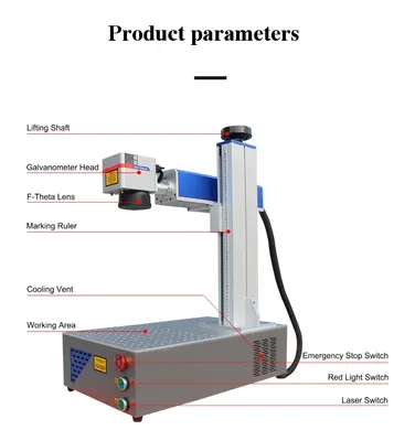 High Precision Max 20W Metal Fiber Laser Marking Machine