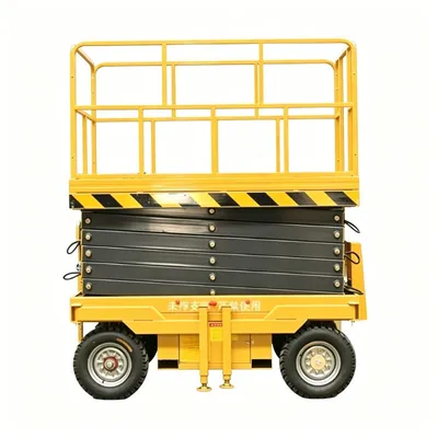 High Efficiency Scissor Lift Platform 4m Lifting Height with Emergency Stop