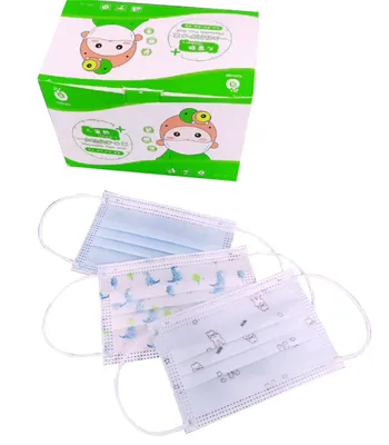 Factory Price Wholesale Small Size Colorful Printed Disposable 3-Ply Face Mask for Kids