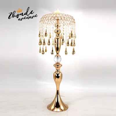 New Upscale Simple Style Wedding Centerpiece Tall Crystal Candle Holder