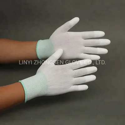 13 Gauge Carbon Fiber Polyester PU Gloves ESD Gloves