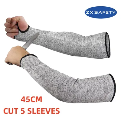 45cm Hppe Cut Level 5/D/A4 Cut Sleeves Thumb Hole
