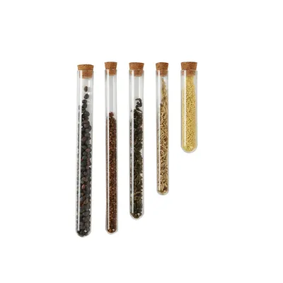 Heat Resistant Glass Storage Tubes with Cork Stopper for Home