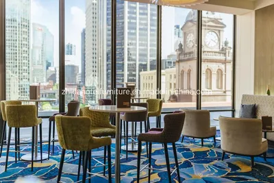 Modern Design Restaurant Fabric Wooden Chair Furniture for Cafe