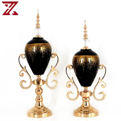 Factory Customized Luxurious Golden Metal Electroplated Table Decoration for Living Room