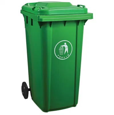 Hotel Recycle Bin Container Plastic Waste Bin Green 240 Liter Garbage Can