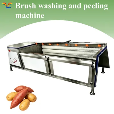 200kg/H Industrial Food Processing Machine, Potato Cassava, Ginger Washing Peeling Machine, Brush Roller Washing and Peeling Machine