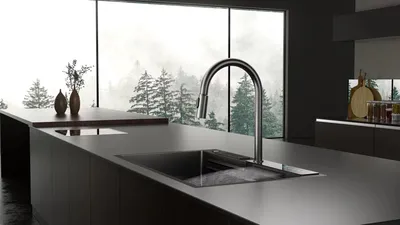 Na5330 Thermostatic Digital Touch Panel Kitchen Faucet Deck Mounted Sink Purify Waterfall Kitchen Mixer
