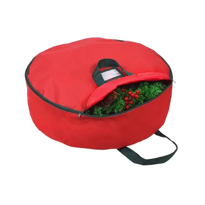 Red Christmas Wreath Storage Bag