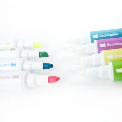 Washable Erasable Fluorescent Marker Set Dual Tip Highlighters for Hand Account and Reading Marking