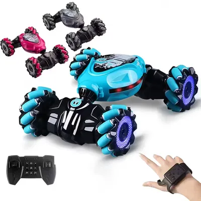 Hand Gesture Sensing Dual Remote Control Twist Stunt Car Toy Kids 2.4G 4WD Double-Sided 360 Rotation RC Drift Car