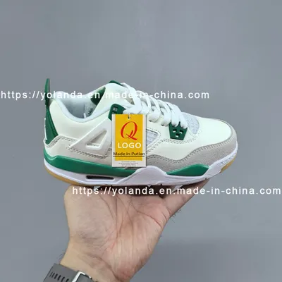 Boys MID Top Lace up Aj4 Sneakers Mesh Design Cushioned Sole Outdoor Activity Shoes