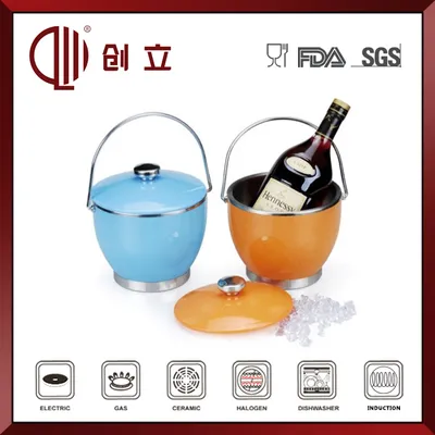 3L Double Wall Stainless Steel and Plastic Beer Buckets with Handle with Lid