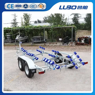 7.10m FRP690dr Tandem Axle Boat Trailer for Rubber Boat Rib Boat Sailboat Trailer Catamaran Trailer Bass Boat Trailer