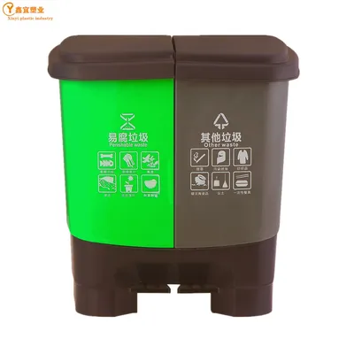 Manufacture 20 Litre Outdoor Eco-Friendly Recycle Garbage Plastic Foot Pedal Dustbin