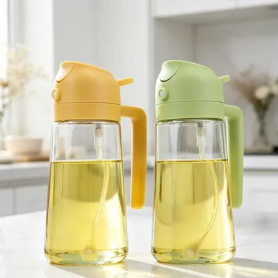 Oil Sprayer One Key Switch 2 in 1 Atomized Bottle for Kitchen Cooking Baking BBQ