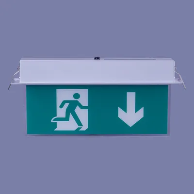 3W IP30 Acrylic Board Rechargeable LED Emergency Exit Sign Light for Door Supermarket