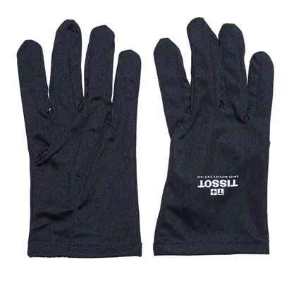 Black Polyester Jewelry Watch Customized Logo Microfiber Gloves
