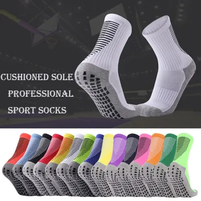 Men PVC Custom Non Slip Sports Themed Socks Football Socks