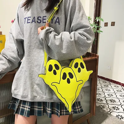 2022 New Personality Funny Small PU Shoulder Bag Fashion Design Ins Ghost Halloween Unique Lady Clutch Women's Purse Handbag