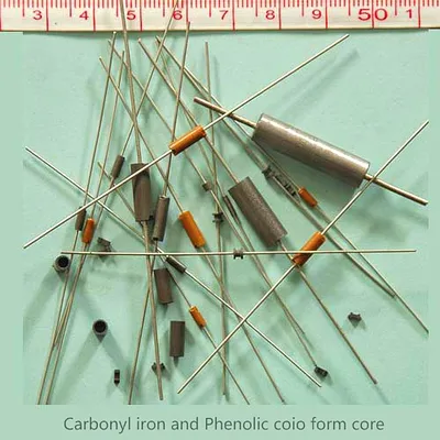 RF. Carbonyl Iron and Phenolic Cylindrical Coil Form Core with Axial Leads Coil