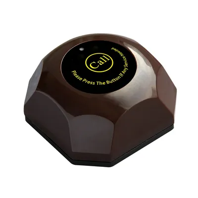 Wirelesslinkx Wireless Calling Waiter Pagers Restaurant Service Dark Brown Call Bell Button System