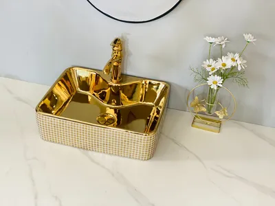 Modern Ceramic Bathroom Sink with Stylish Faucet Design Wash Basin