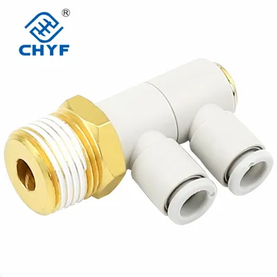 Brass Plastic 2 Way 4 Way Air Pipe Tube Pneumatic Fitting