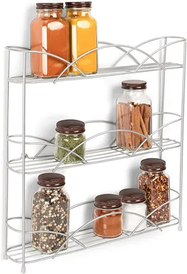 Spectrum Diversified Countertop 3-Tier Rack Kitchen Cabinet Organizer or Optional Wall-Mounted Storage, 3 Spice