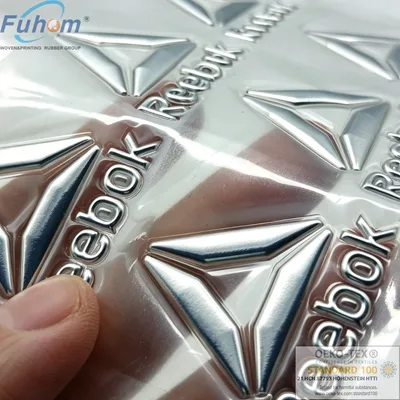 Custom Metal TPU Patch 3D Embossed Iron-on Heat Transfer Label for Clothing