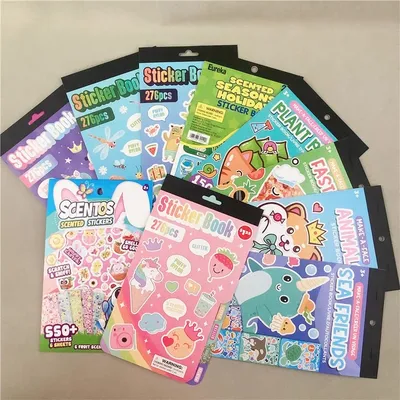 Custom Printing Cartoon Animals Sea Friends Holiday Kids DIY Scrapbooking Vinyl PVC Foam Bubble Sparkle Paper Sticker Books