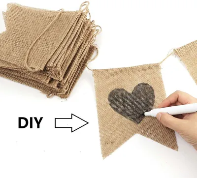 Blank Burlap Banner Dly Jute Banner for Wedding and Birthday Party