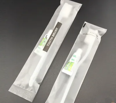 Print Logo Plastic Bag Hi-Q Toothbrush +Toothpaste for Five Hotel