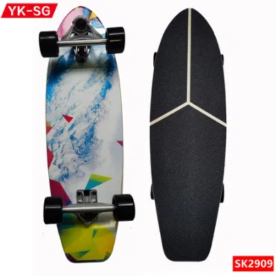 29inch 30inch Custom Pattern Cx4 Land Surf Skateboard Trucks 7 Layers Carving Maple Wood Surf Skate Board Surfboard