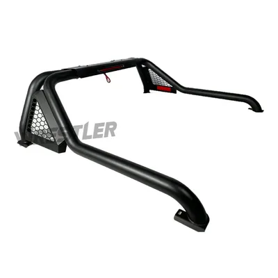 Hamer Style Light Texture Black Roll Bar with Brake Light for 4X4 Pickup Accessories Ranger Raptor Hilux Revo Np300 Triton Dmax