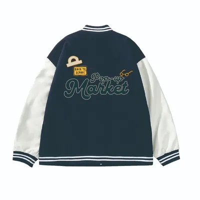 Wholesale Winter Spring Unisex Fashion Bomber Leather Sleeve Jacket Custom Men′ S Chenille Embroidery Letterman Baseball Casual Varsity Jacket