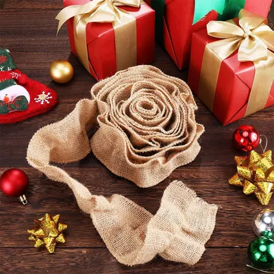 Wholesale Organic Burlap Ribbon Roll Jute Fabric for Girls Decorative Purposes