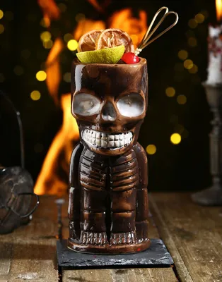 Custom Hand Crafted Skull Ceramic Tiki Cups Barware Warrior Tiki Mugs